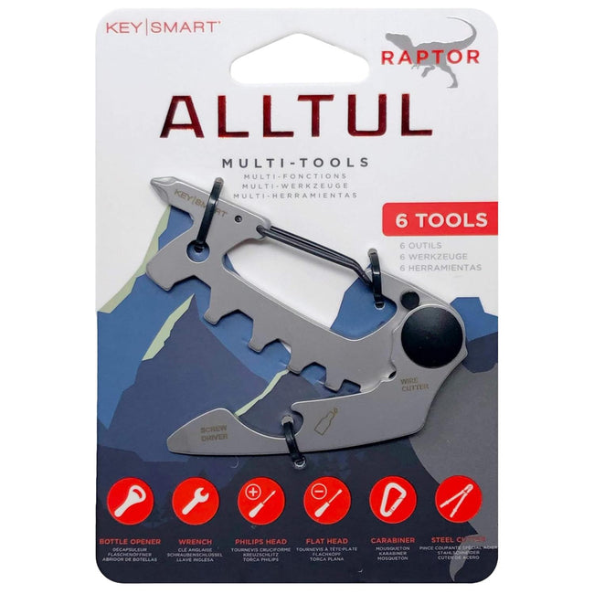 KeySmart Alltul Multi-tool Raptor for Keyring & Wallet Stainless Steel