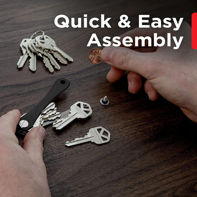 KeySmart Flex Compact Keyring Key Holder Black