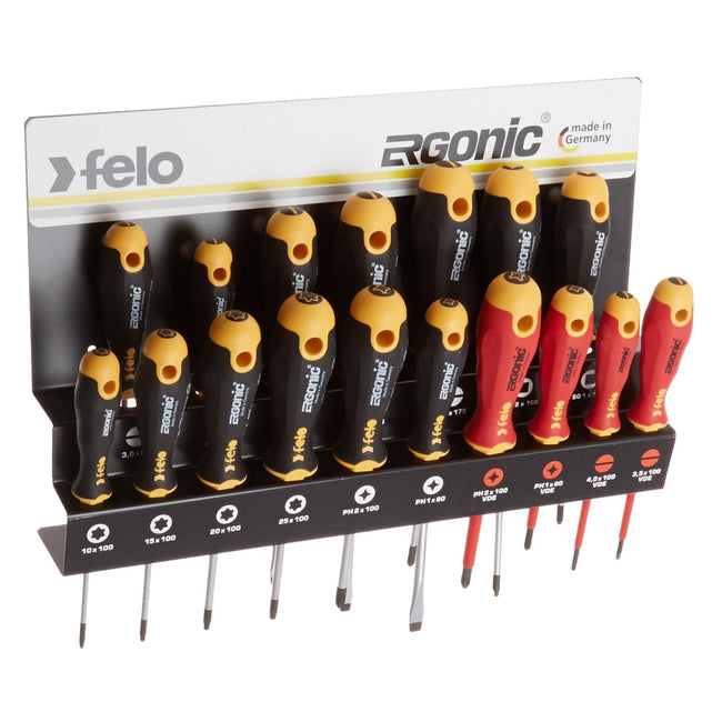 Felo Ergonic XXL Rack Screwdriver 17 Piece Set