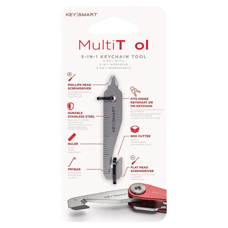 KeySmart Multi-Tool 5-in-1 Keyring Tool Stainless Steel