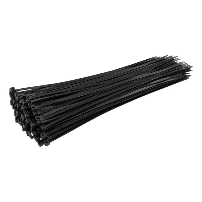 Black Cable Ties 300mm x 4.8mm Strong Zip Ties (100 Pack)