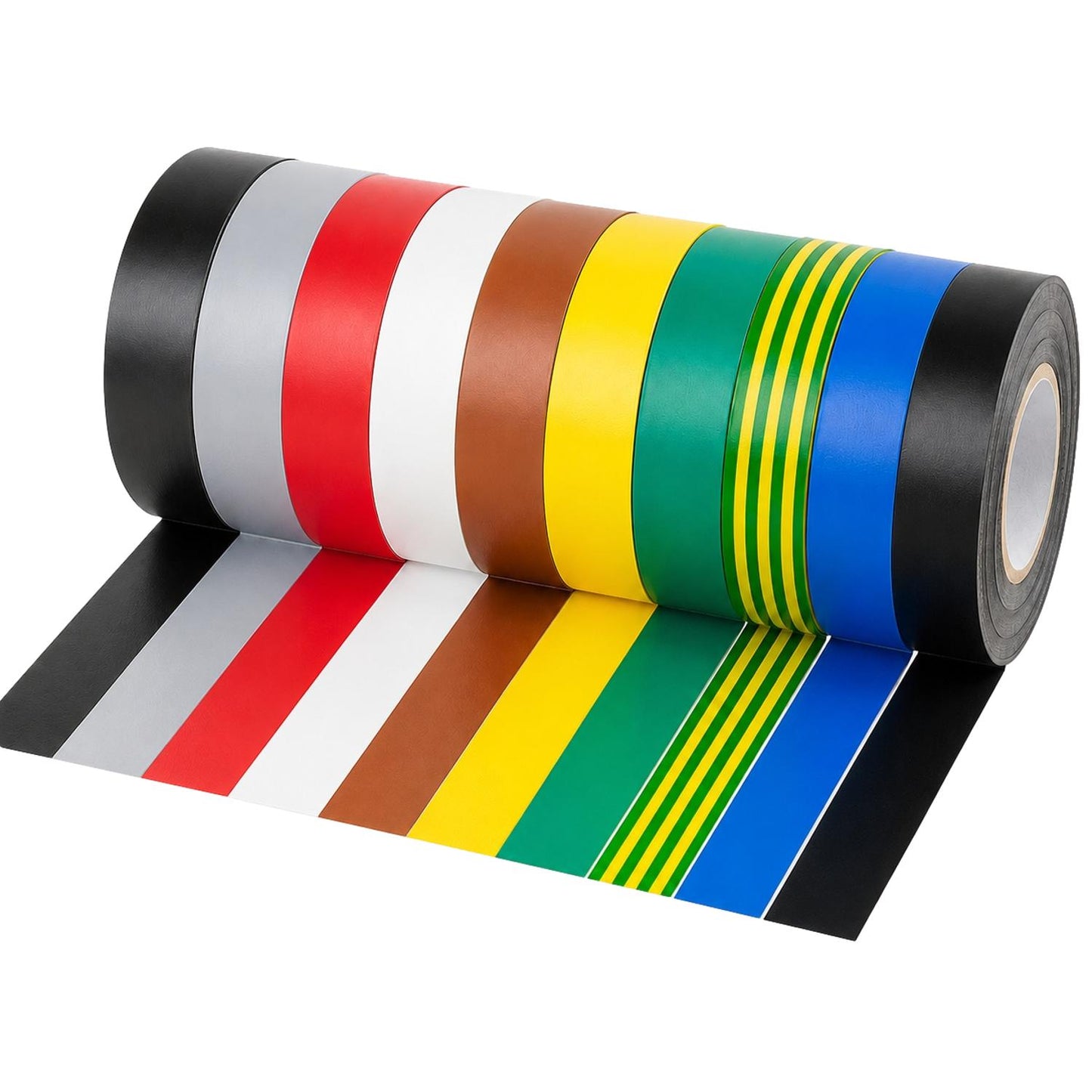 Electrical Insulation Tape PVC Flame Retardant 10 Roll Multi Pack 19mm x 33m