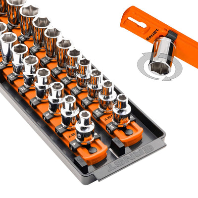 Ernst 8486 3/8" 2-Rail Socket Boss Storage Organiser Twist Lock 18” Orange