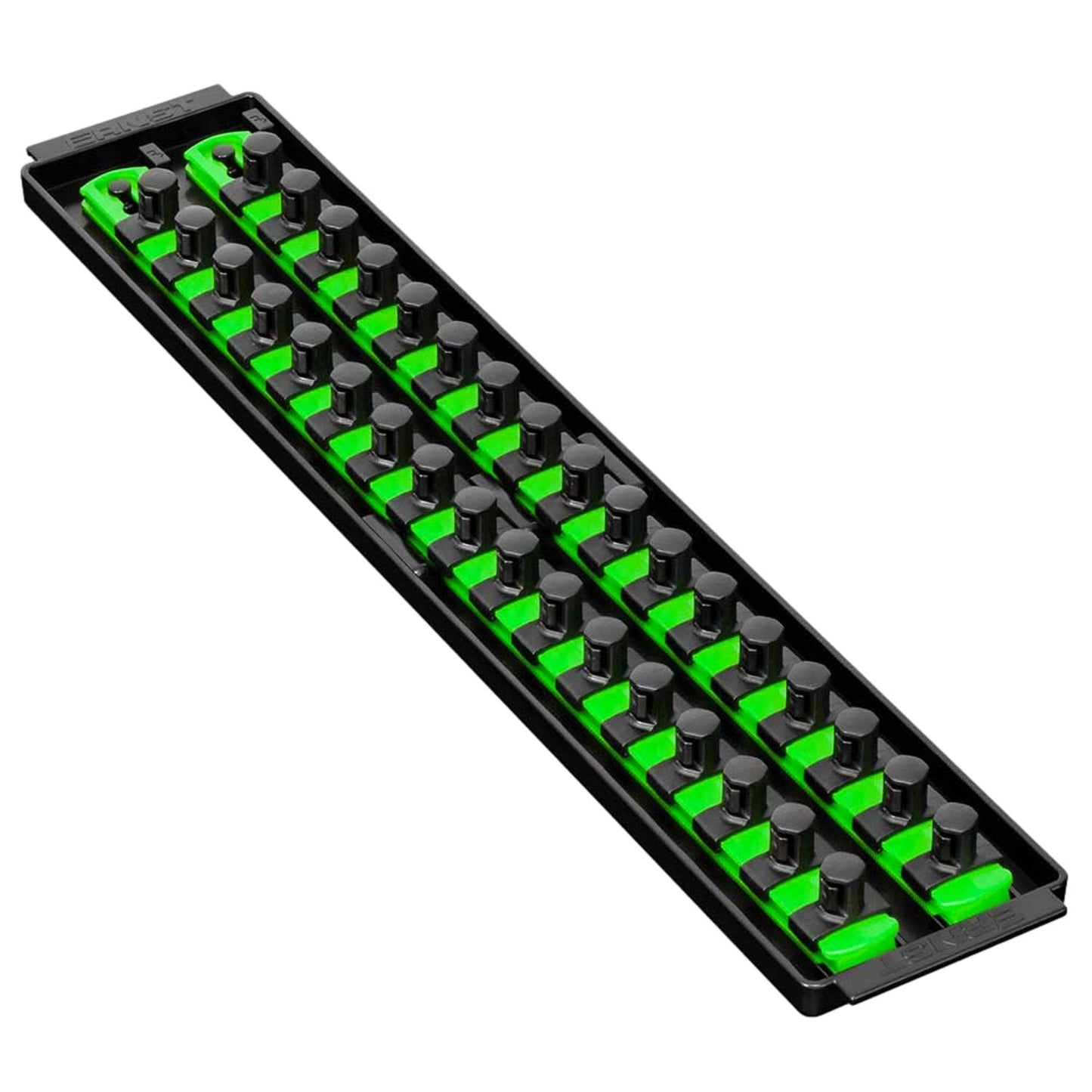 Ernst 8487 1/2" 2-Rail Socket Boss Storage Organiser Twist Lock 18” Green