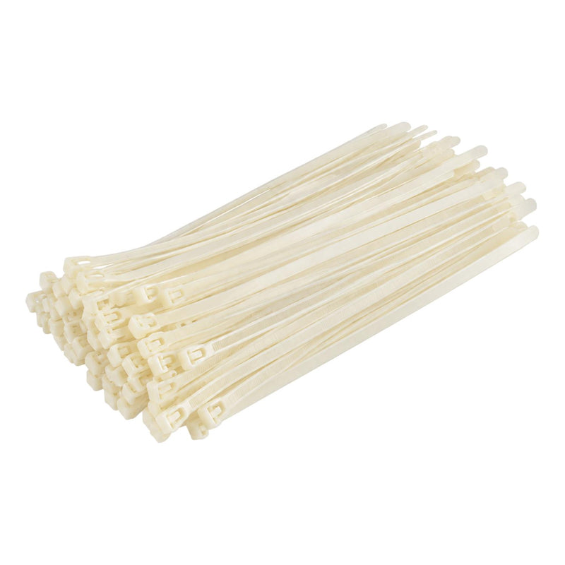 Natural Releasable Cable Ties 250mm x 7.6mm, Pack of 100 – Strong Zip Ties