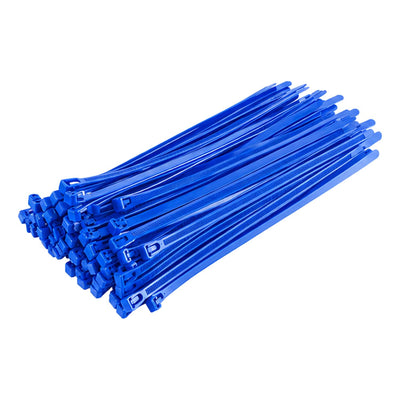 Blue Releasable Cable Ties 250mm x 7.6mm, Pack of 100 – Strong Zip Ties