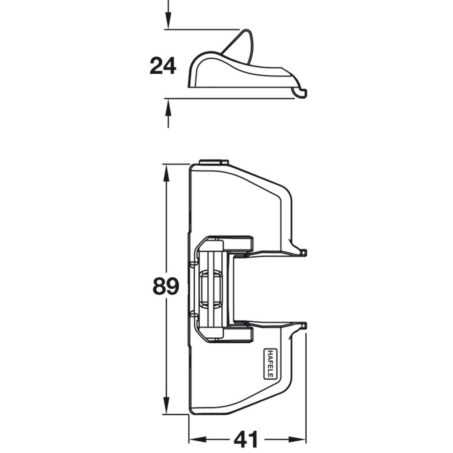 Hafele Titus Hinge Add On Soft Close Damper - 165 Degree Hinges