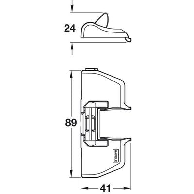 Hafele Titus Hinge Add On Soft Close Damper - 165 Degree Hinges