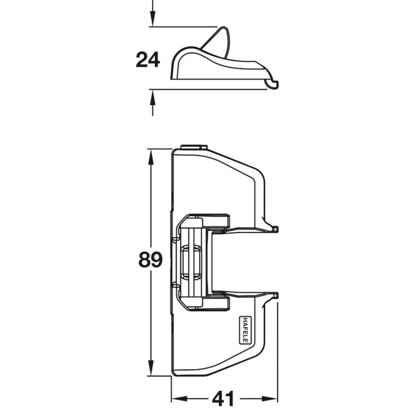 Hafele Titus Hinge Add On Soft Close Damper - 165 Degree Hinges