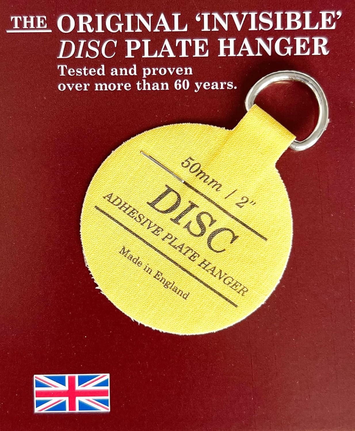 Disc Plate Hangar for Walls - Invisible Self Adhesive Plate Holder 5 Pack (2"/50mm)