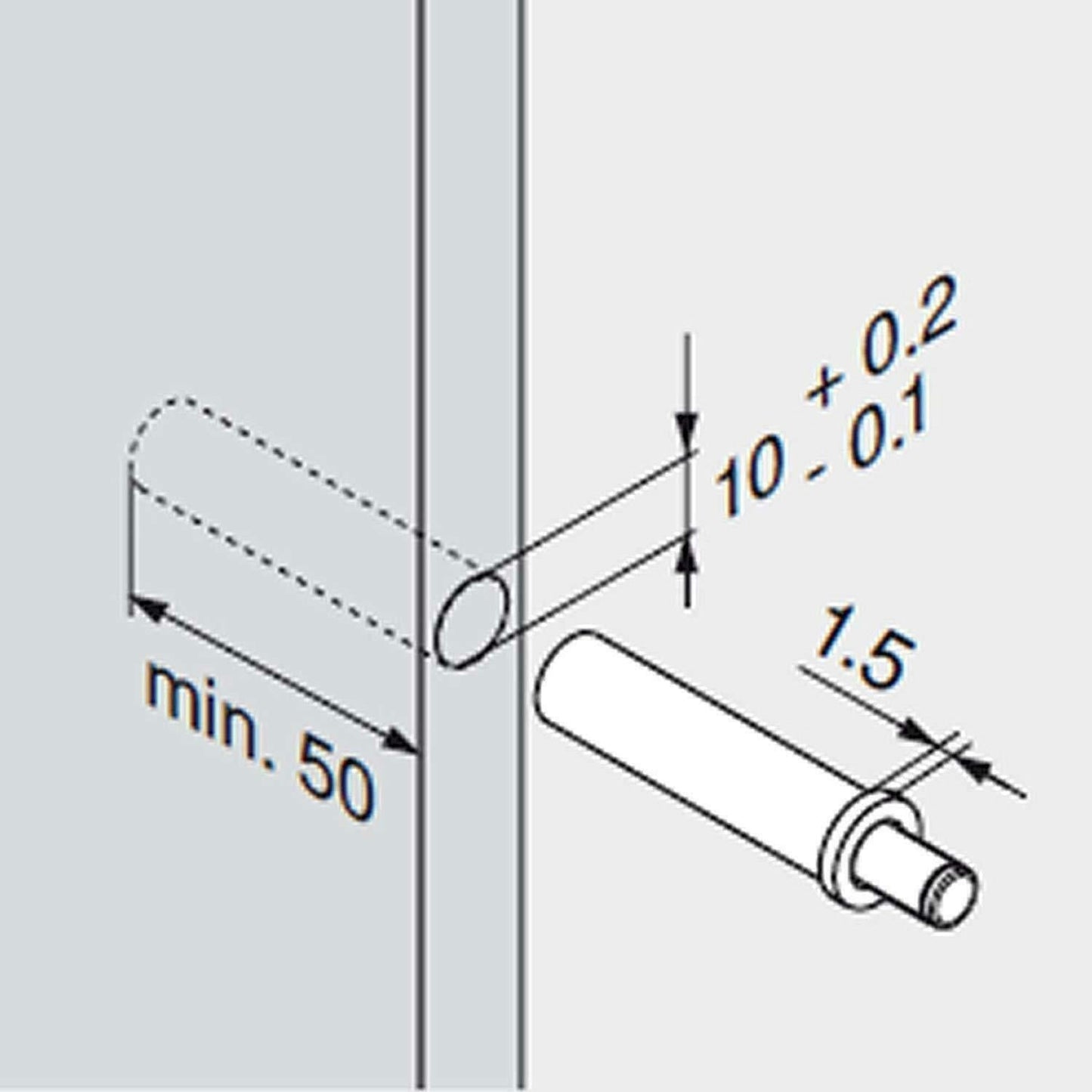 Blum 970A1002 Cabinet Soft Close Piston & Adapter Plate (Hinge Side - 10 Pack)