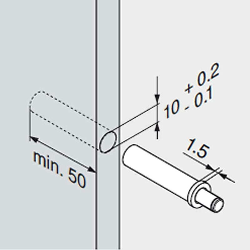 Blum 970A1002 Cabinet Soft Close Piston & Adapter Plate (Hinge Side - 10 Pack)