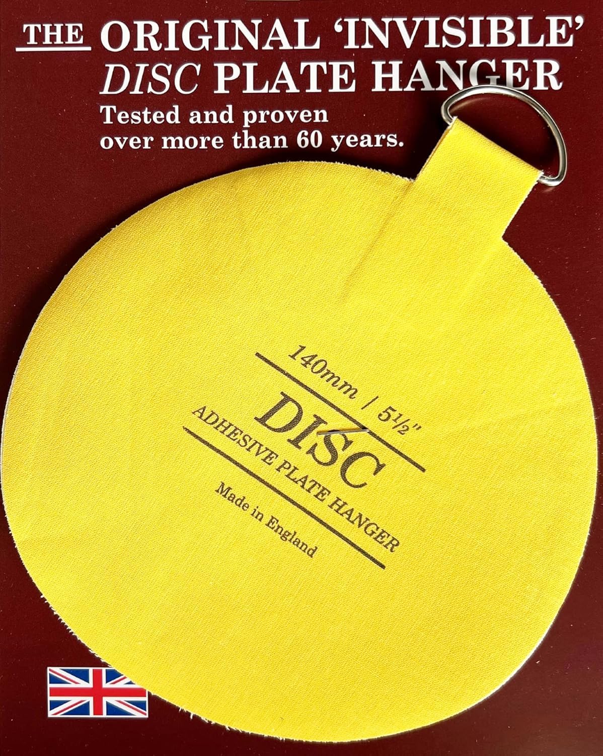 Disc Plate Hangar for Walls - Invisible Self Adhesive Plate Holder 5 Pack (5 1/2"/140mm)
