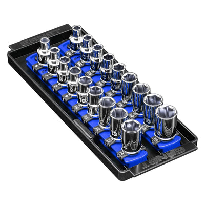 Ernst 8556 3/8" Socket Boss Storage Organiser 2-Rail Twist Lock 8" Blue