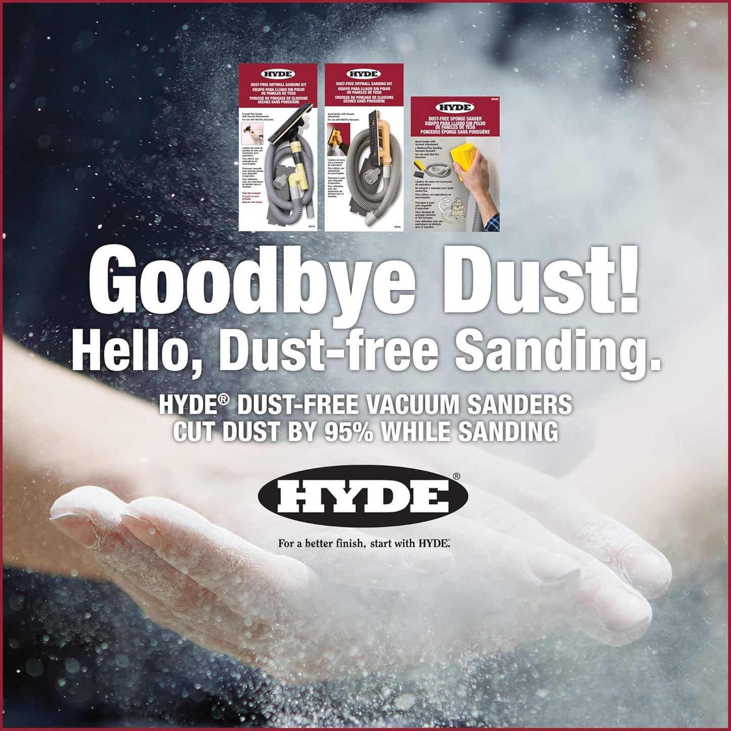 Hyde 09170 Dust-Free Vacuum Sander Kit with 6' Hose