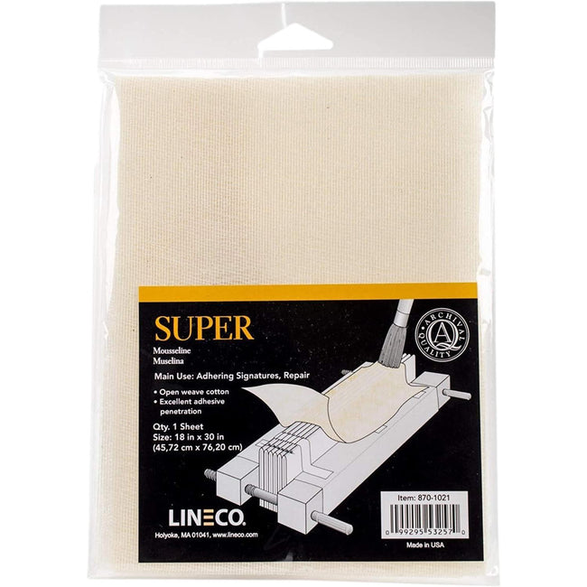 Lineco Bookbinding Super Cotton Repair Cloth Book Making 45cm x 76cm Neutral