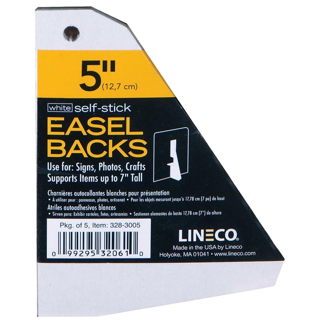 Lineco Easel Back Self Adhesive 5" (12.7cm) White (Pack of 5)