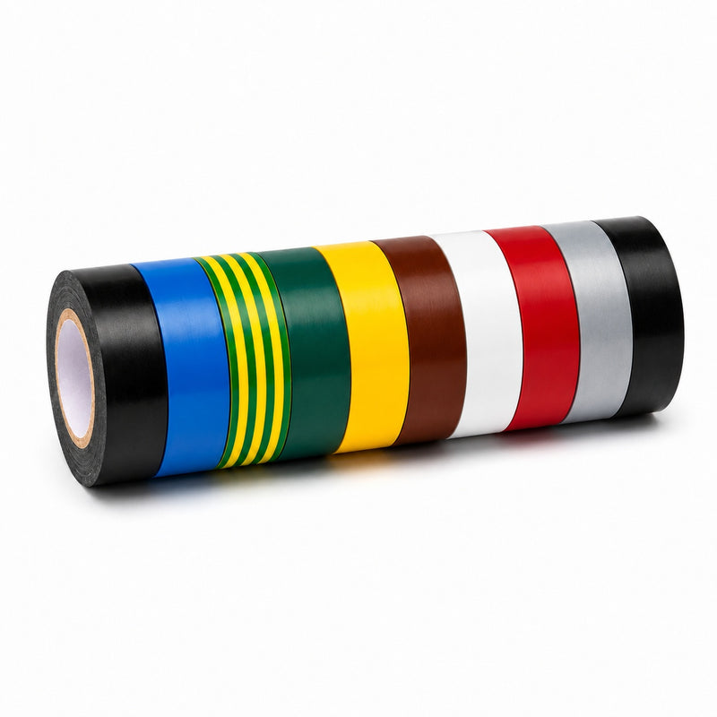 Electrical Insulation Tape PVC Flame Retardant 10 Roll Multi Pack 19mm x 20m