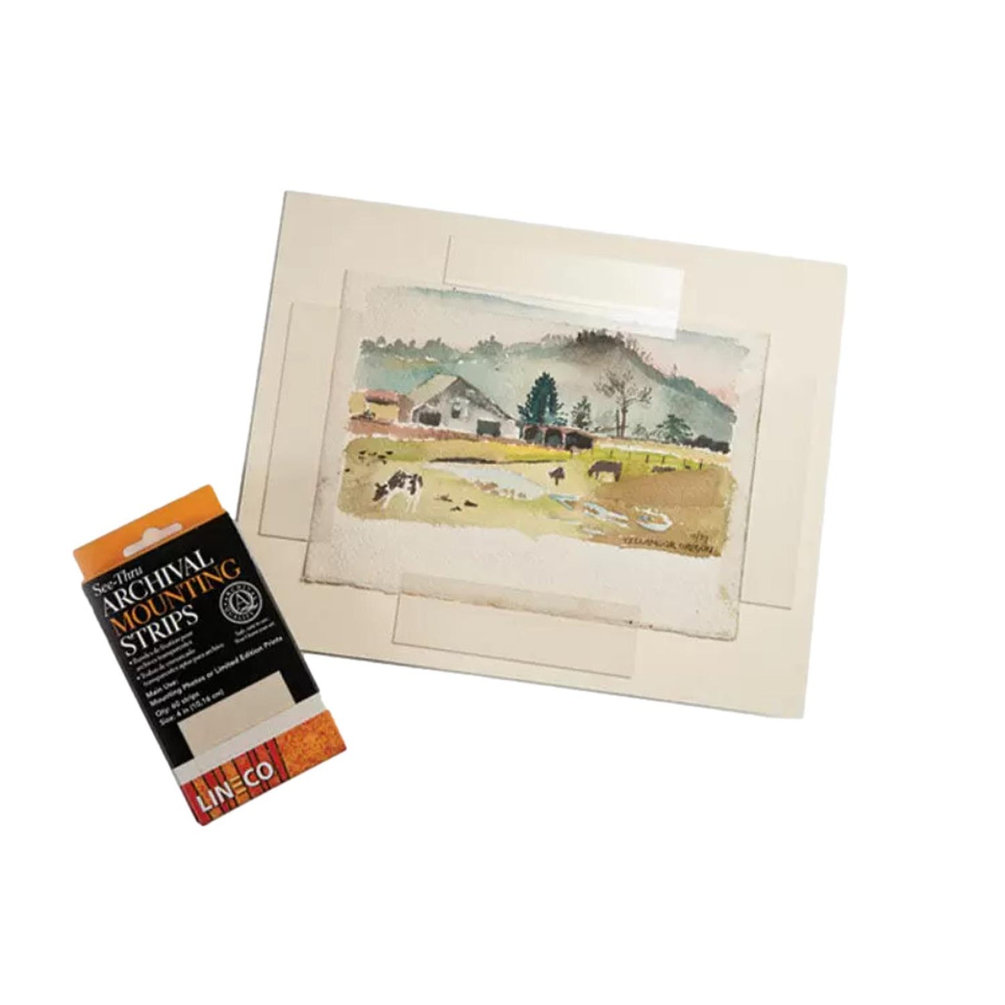 Lineco Mounting Strips See-Through Polyester 3.17cm x 10.16cm (Pack of 60)