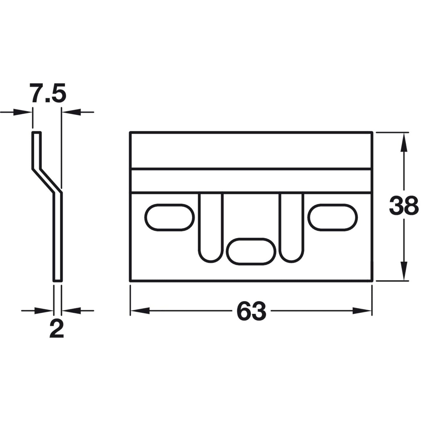 Hafele Cabinet Wall Hanger Plate (10 Pack)