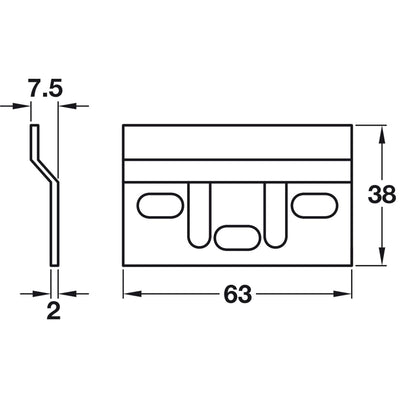 Hafele Cabinet Wall Hanger Plate (10 Pack)