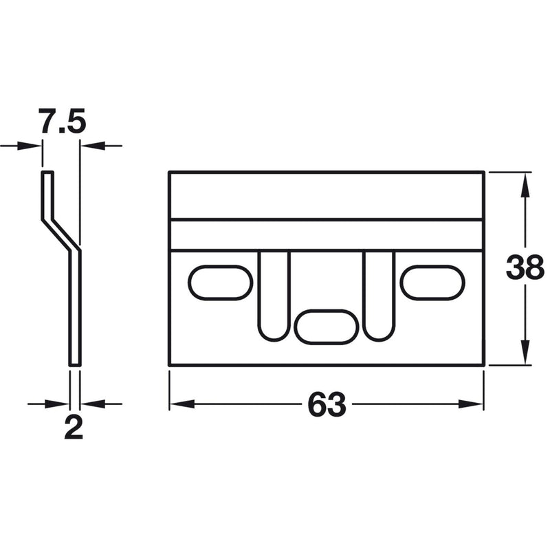Hafele Cabinet Wall Hanger Plate (10 Pack)