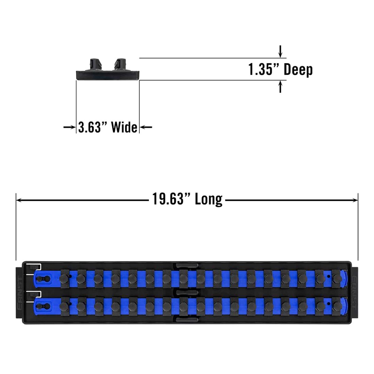 Ernst 8457 1/2" Socket Boss® Storage Organiser 2-Rail Twist Lock 18” Blue