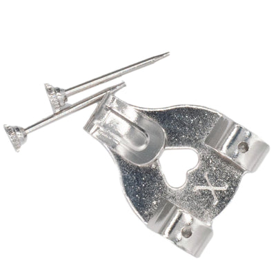 X Picture Hooks Nickel Plated + Pins No.3 Pack of 3 Chrome/Silver