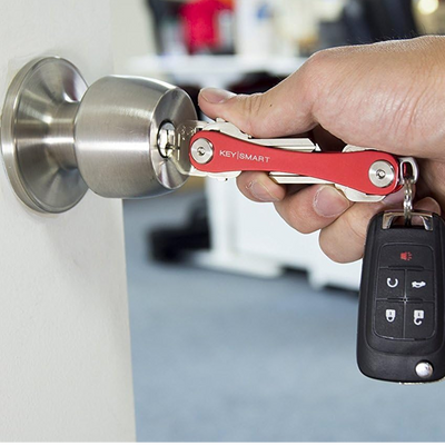 KeySmart Original Compact Keyring Key Holder Red