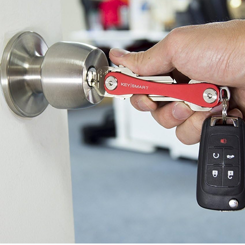 KeySmart Original Compact Keyring Key Holder Red
