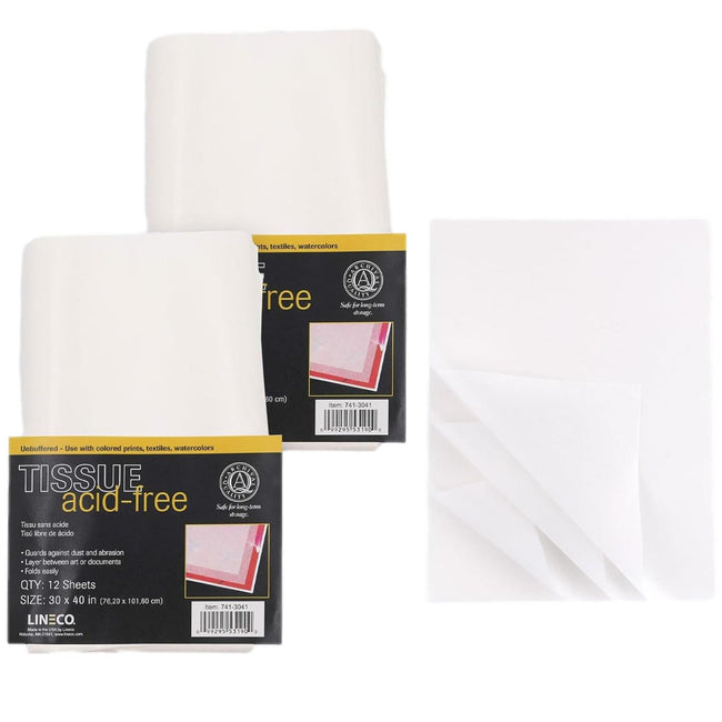 Lineco Unbuffered Acid-Free Tissue Paper 76 x 101cm (12 Pack) 