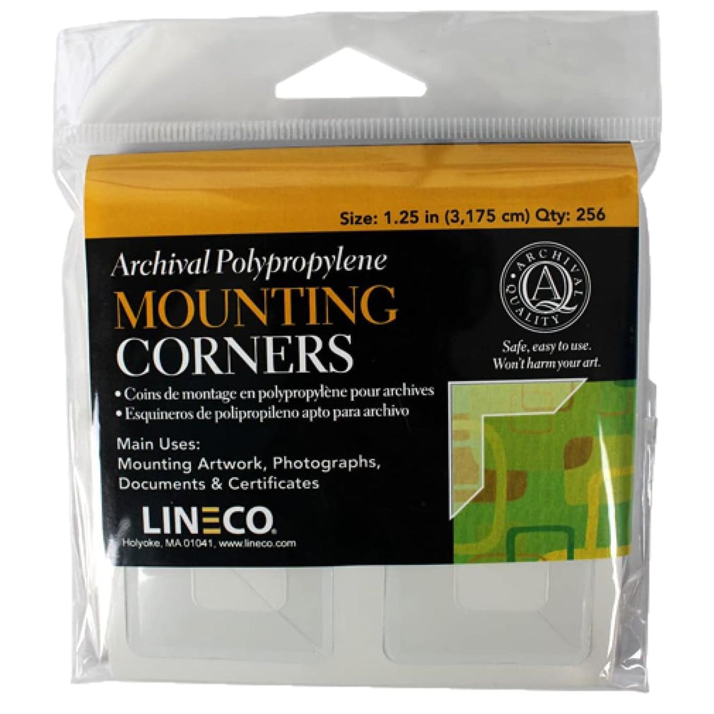 Lineco Clear Photo/Picture Mounting Corners 3.2cm (1.25") 256 Pack