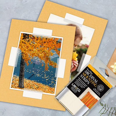 Lineco Artwork Archival Mounting Strips Clear 3.17cm x 10.16cm (12 Pack)