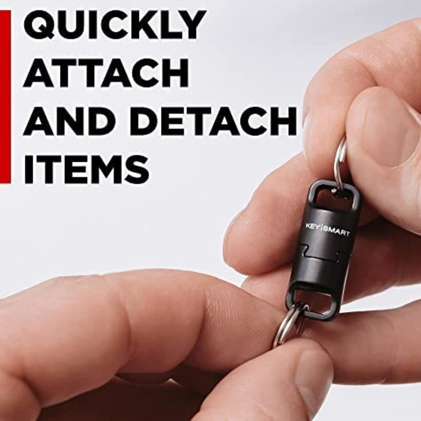 KeySmart MagConnect Pro Locking Magnetic Keyring Quick Connect Black