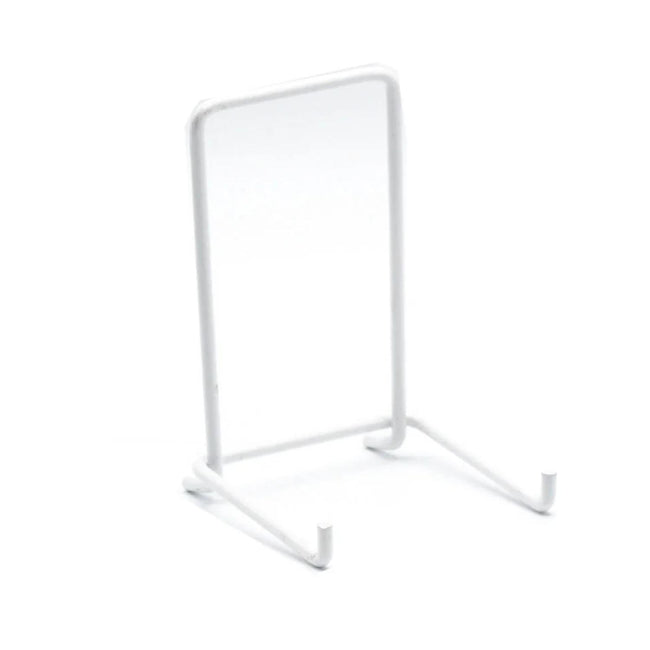 JES Medium 120mm Wire Strut Plate Display Stand White (Size 4, 10 Pack)