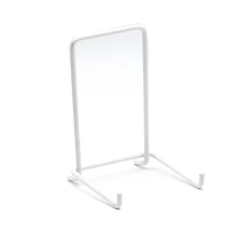 JES Medium 120mm Wire Strut Plate Display Stand White (Size 4, 10 Pack)