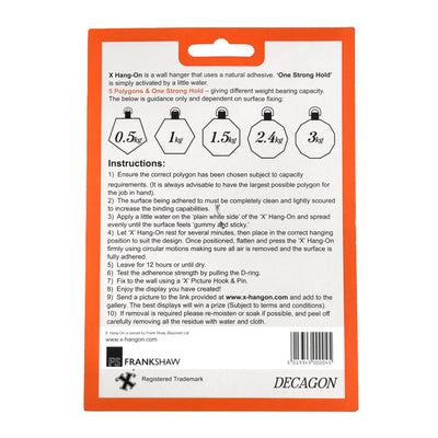 X Hang-On Adhesive Wall Plate Hanger 110mm (Decagon) For Plates, Pictures Etc