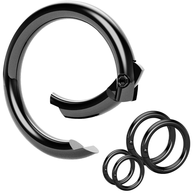 KeySmart Modern Carabiner Clip Hook Black (4 pack) 
