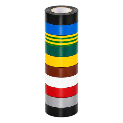 Electrical Insulation Tape PVC Flame Retardant 10 Roll Multi Pack 19mm x 5m