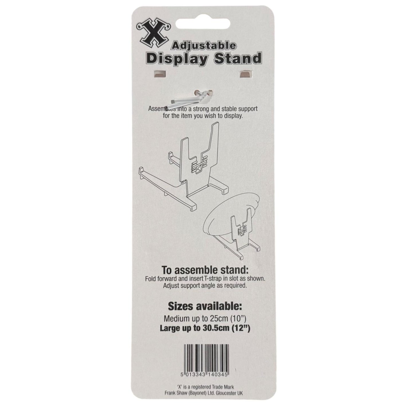 X Adjustable Display Stand For Plates, Books, Photos, Mats Etc Large 30.5cm