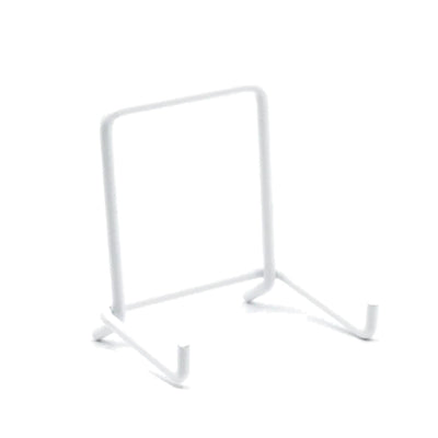 JES Very Small 65mm Wire Strut Plate Display Stand White (Size 2, 10 Pack)
