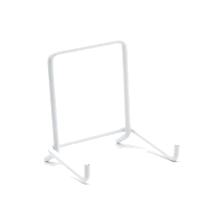 JES Very Small 65mm Wire Strut Plate Display Stand White (Size 2, 10 Pack)