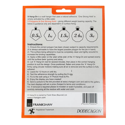 X Hang-On Adhesive Wall Plate Hanger 150mm (Dodecagon) For Pictures, Plates Etc
