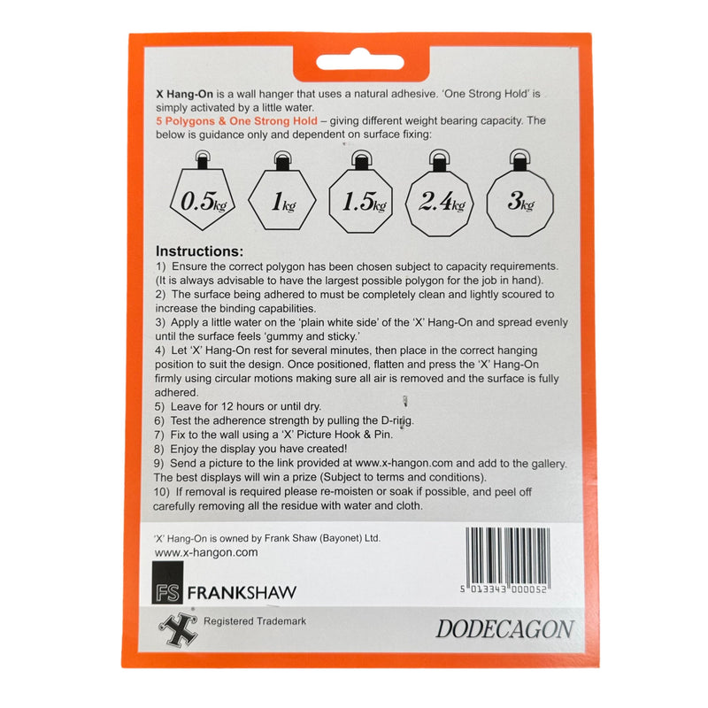 X Hang-On Adhesive Wall Plate Hanger 150mm (Dodecagon) For Pictures, Plates Etc