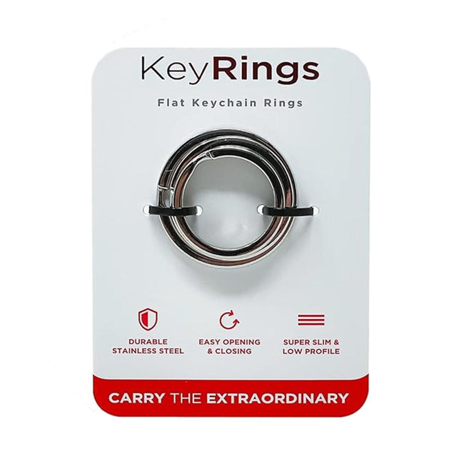 KeySmart Flat Polished Key Rings (3 Pack) Assorted Sizes