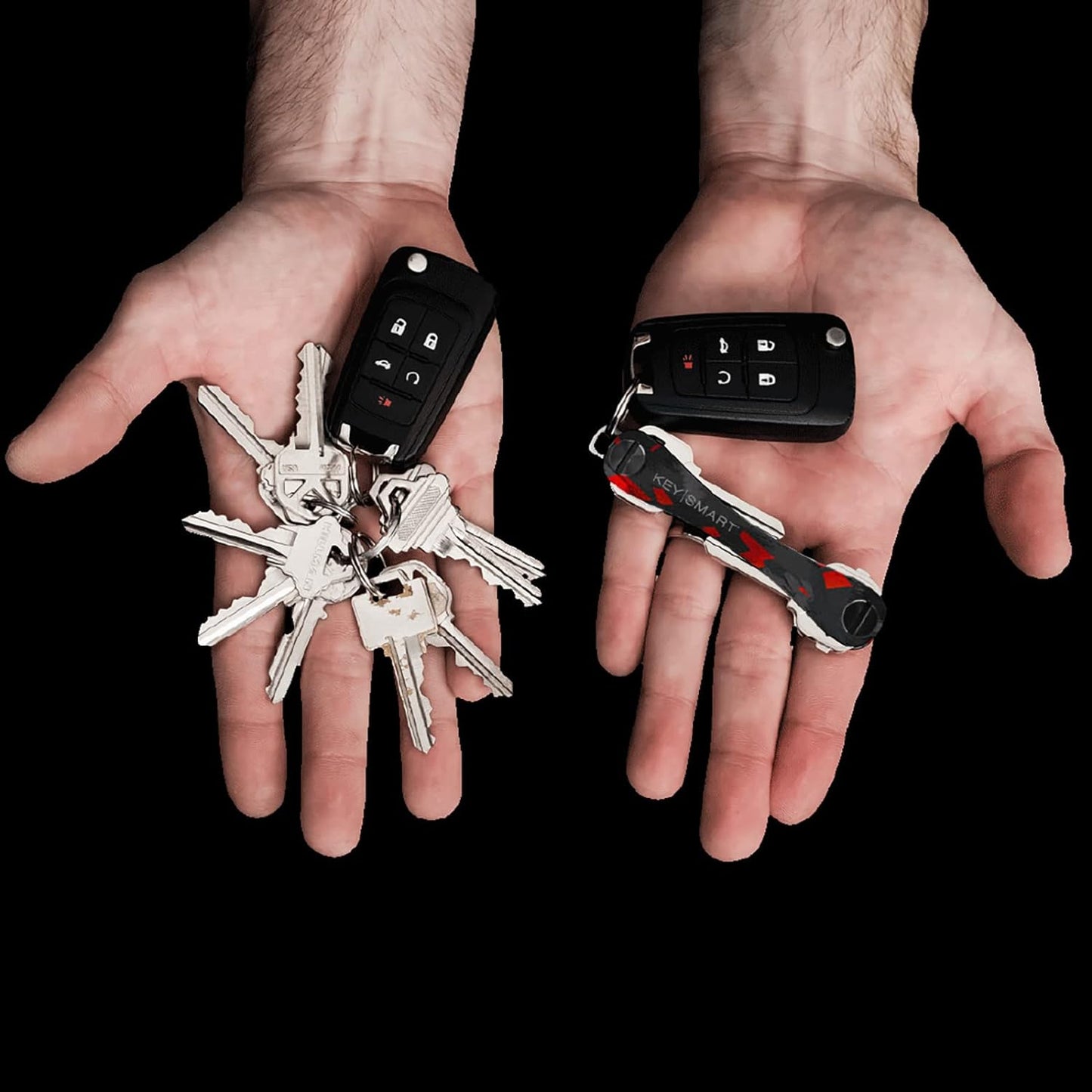 KeySmart Original Compact Key Holder Forged Fibre Carbon Red 