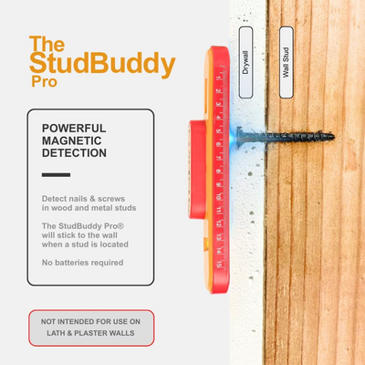 The StudBuddy Pro Magnetic Stud Finder & Spirit Level