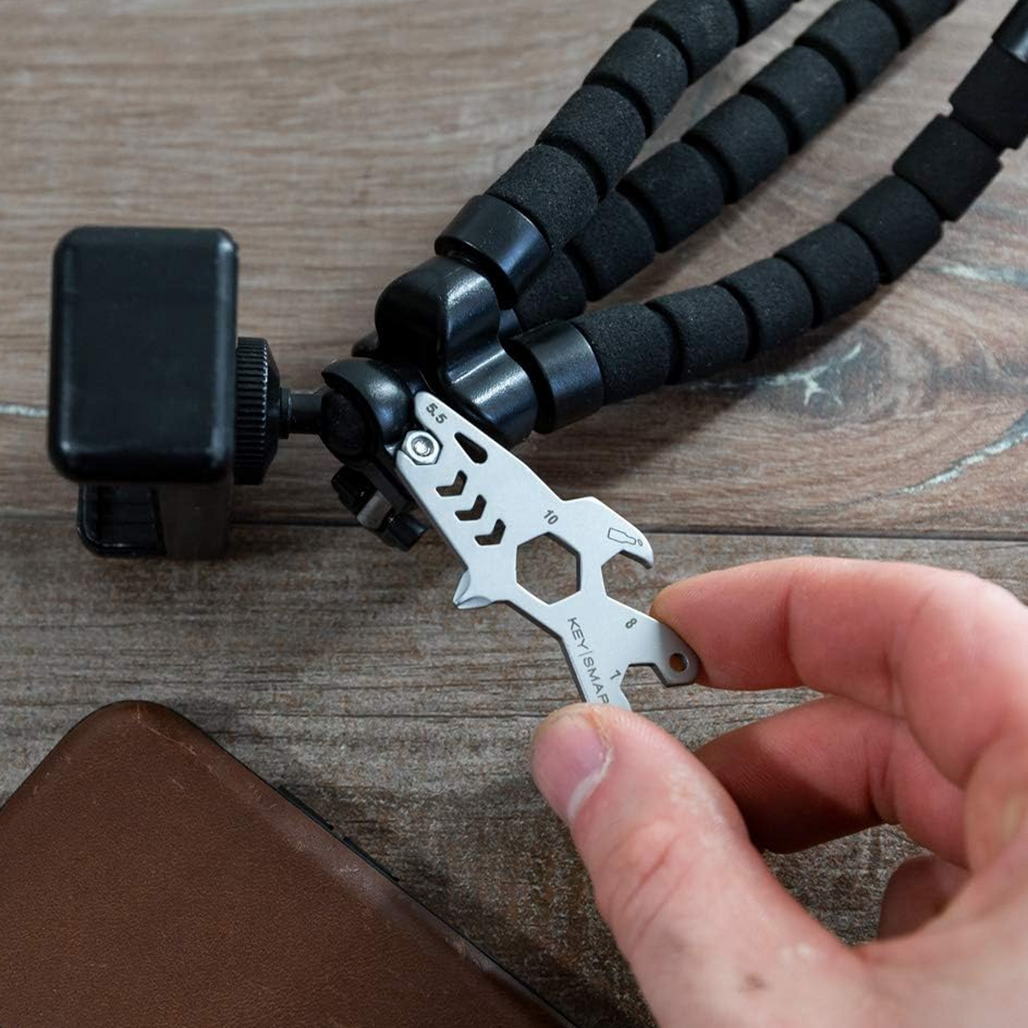 KeySmart Alltul Multi-tool Shark for Keyring & Wallet Stainless Steel