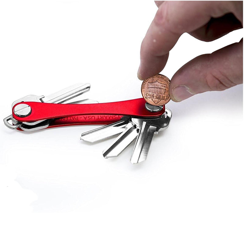 KeySmart Original Compact Keyring Key Holder Red