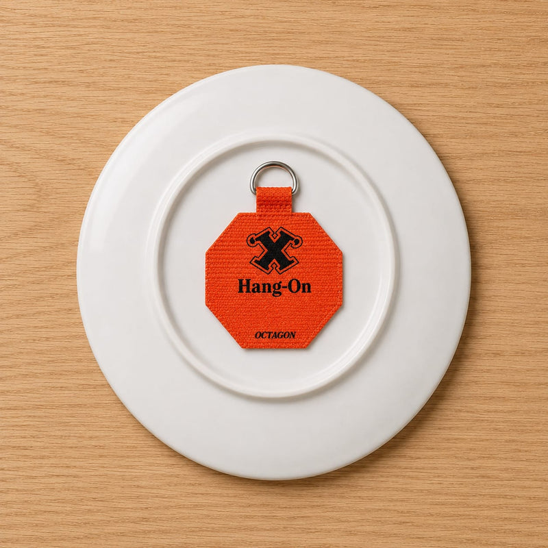 X Hang-On Adhesive Wall Plate Hanger 80mm (Octagon) For Plates, Pictures Etc